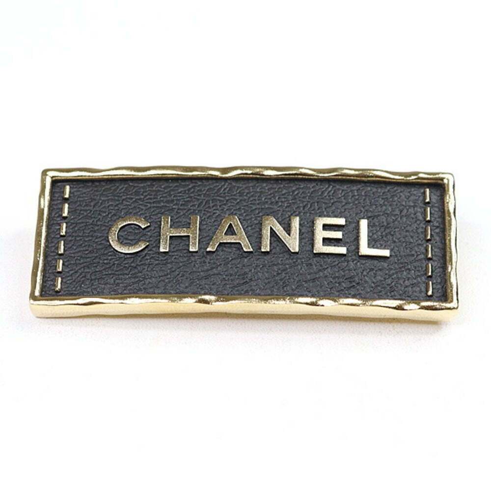 CHANEL Black Leather Brooch